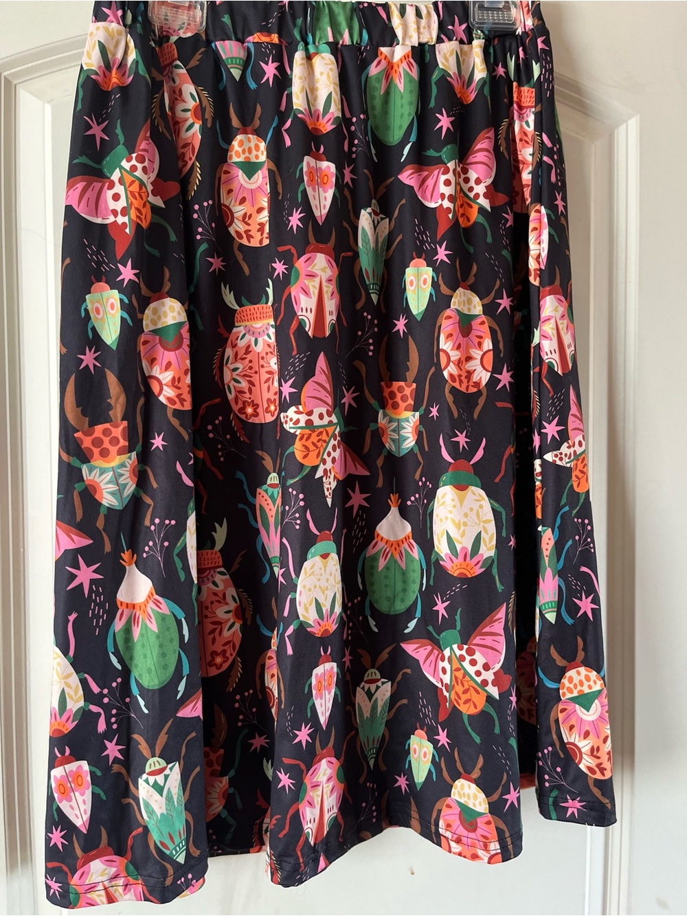 Women’s Black Insect Print A-Line Skirt